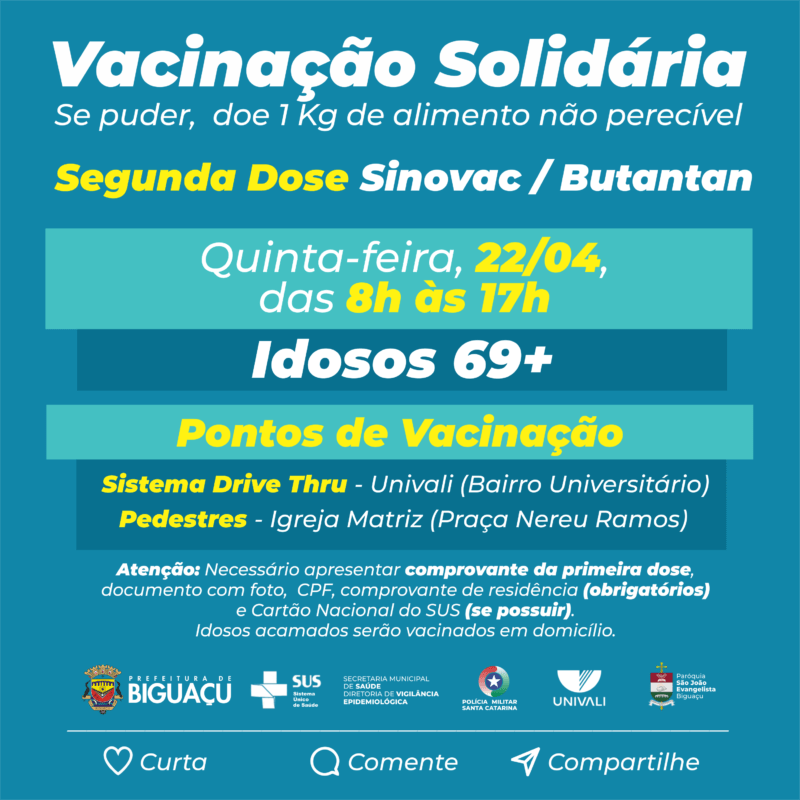 Vacinação segunda dose sinovac