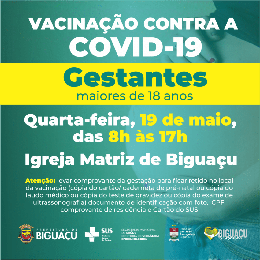 Biguaçu vacina gestantes maiores de 18