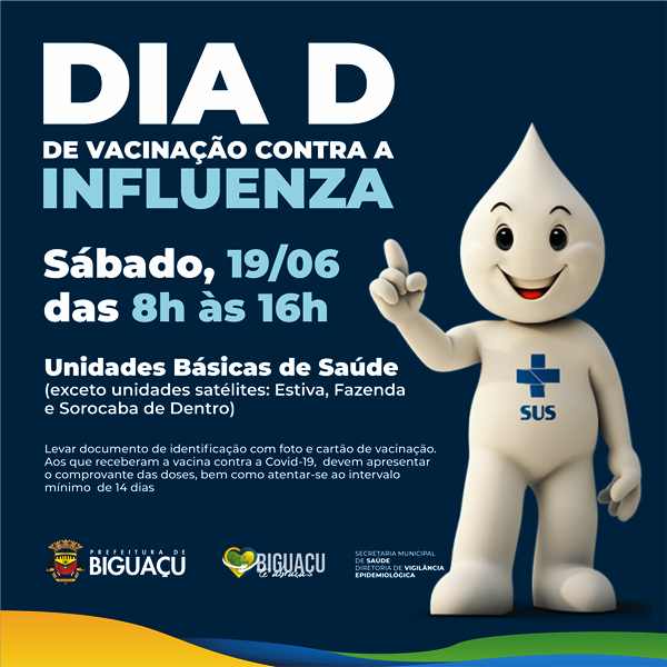 SÁBADO SERÁ O DIA D DE VACINAÇÃO CONTRA A GRIPE EM BIGUAÇU