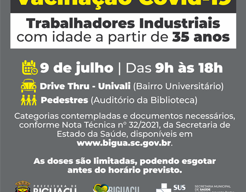 Vacinação Trabalhadores industriais 35 anos