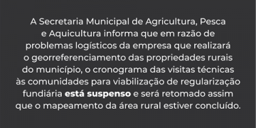 Cronograma de trabalho do programa Terra Legal está suspenso