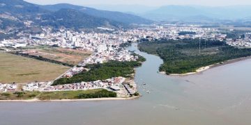 Biguaçu tomada aérea da orla