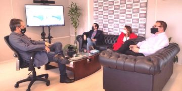 Reunião entre Orvino, Sinara Simioni, Tiago Meister e André Motta Ribeiro