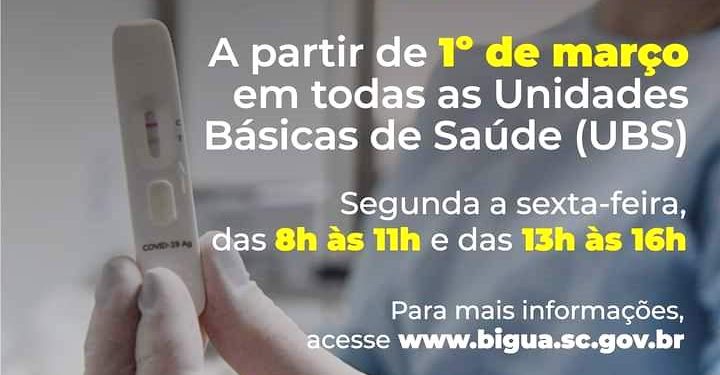 Unidades Básicas de Saúde de Biguaçu passam a realizar testes rápidos de Covid-19
