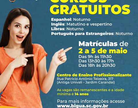 centro de ensino prossionalizante cursos gratuitos espanhol