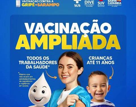Campanha de vacinação contra gripe e sarampo