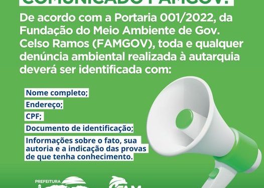 Comunicado Famgov como fazer uma denuncia