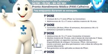 cRONOGRAMA Covid 19 Vacinação Calheiros