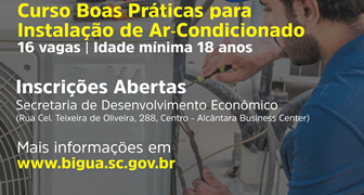 Boas Práticas para Instalação de Ar-Condicionado é o novo curso gratuito do Programa Qualifica Biguaçu