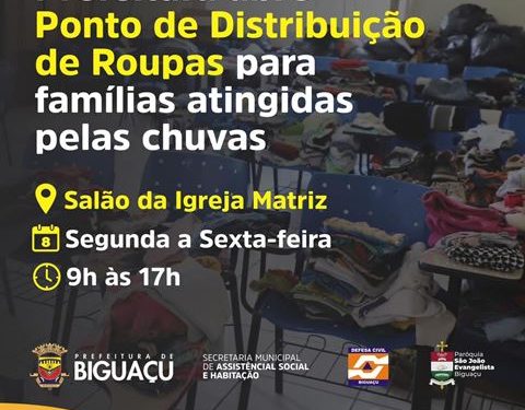 Ponto de distribuição de roupas