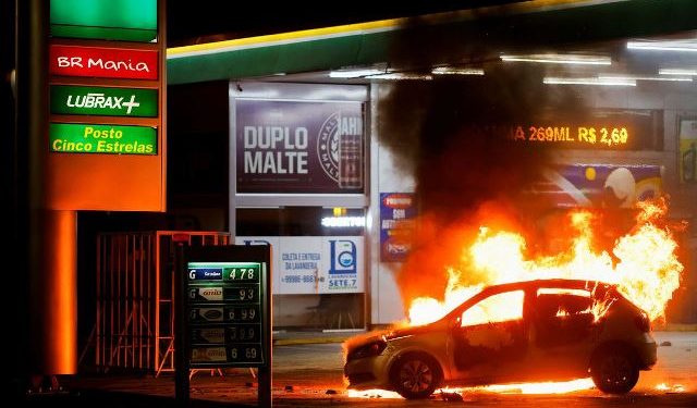 Vândalos de manifestação em Brasilia