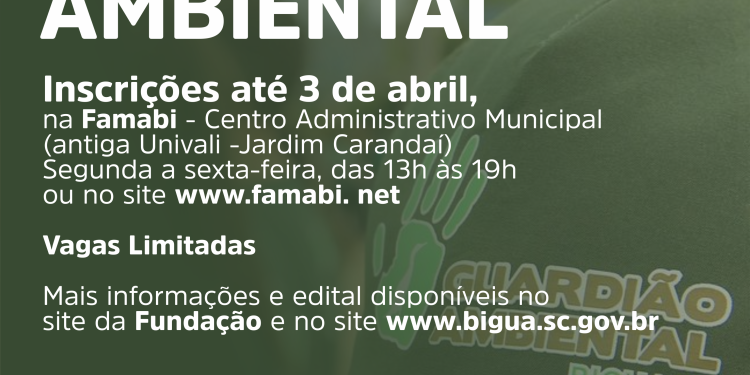 Guardião Ambiental 2023 - inscrições estão abertas até 3 de abril