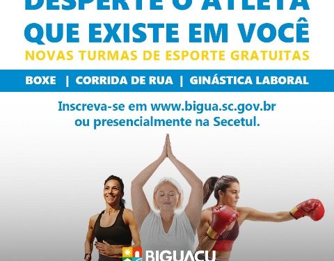 Prefeitura de Biguaçu abre novas turmas de Boxe, Corrida de Rua e Ginástica Laboral