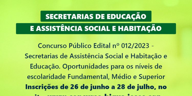 Secretarias de Educação e Assistência Social de Biguaçu realizam concurso público