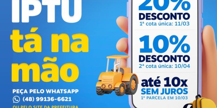 Com descontos de até 20%, Biguaçu disponibiliza boletos do IPTU 2024 pela internet