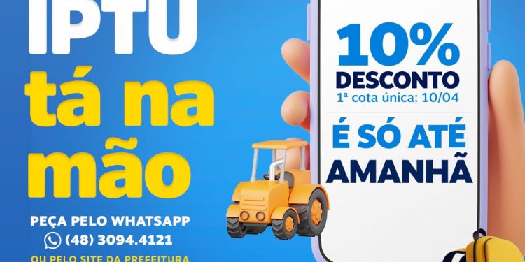 Seu IPTU tá na mão com 10% de desconto